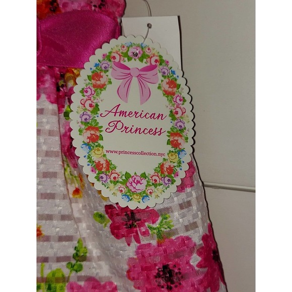 Girls American Princess 2 Pc Floral Party Dress Dress And Diaper Cover Size 6M - Picture 4 of 8